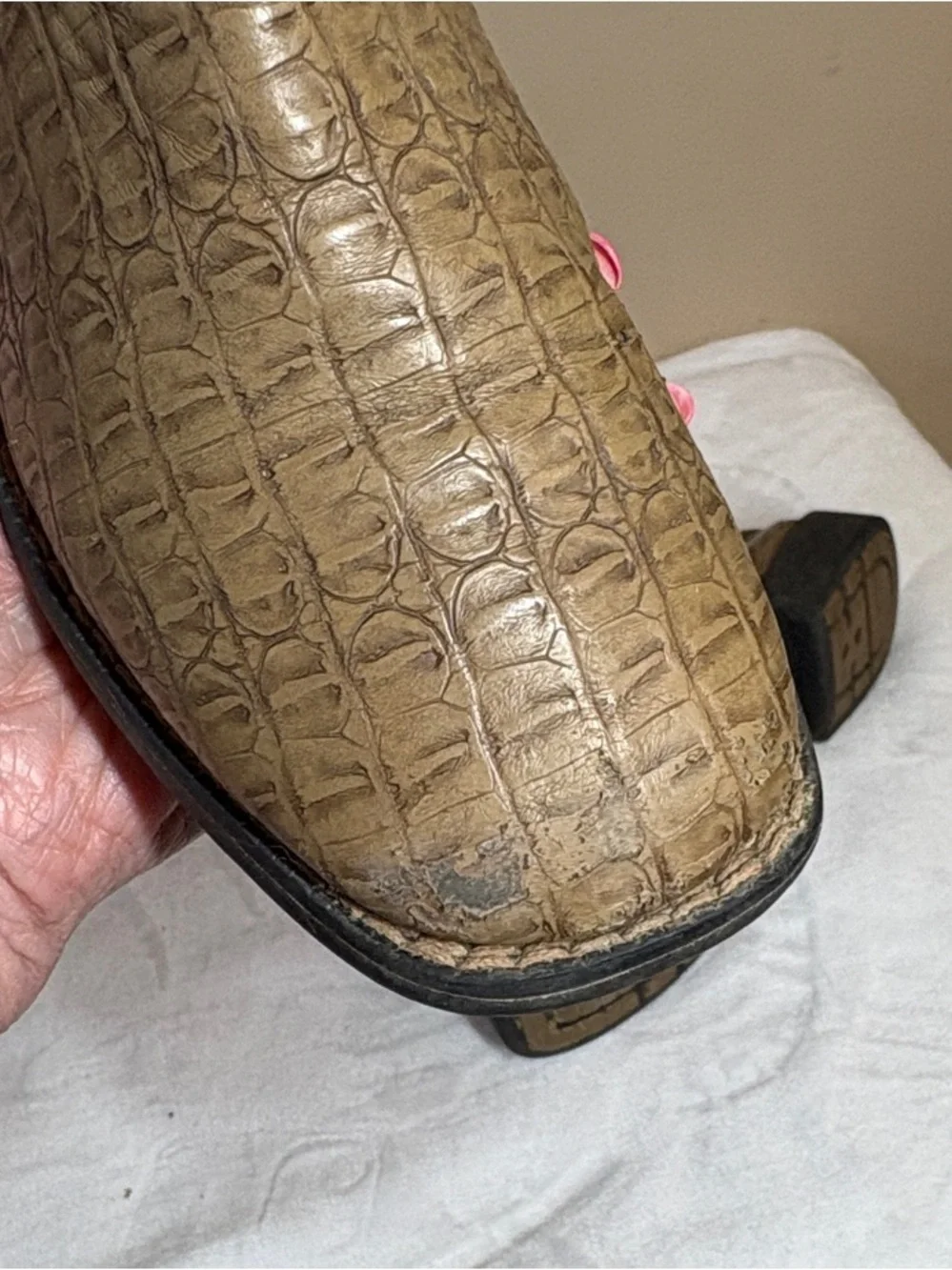 Kids’ Two-Tone Brown Western Cowboy Boots with Croc-Embossed Foot, 3